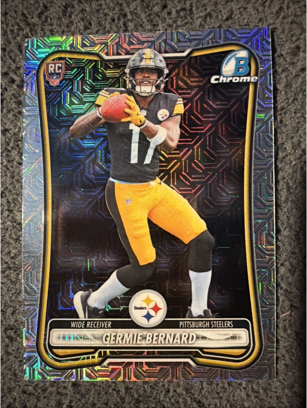 2026 Bowman Chrome Germie Bernard Mojo Refractor RC BCV-124 Steelers